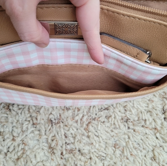 Camden pink and white gingham cross body purse - Picture 3 of 12